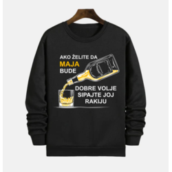 MAFIMI Ženski duks Ako želite da budem dobre volje, Crni