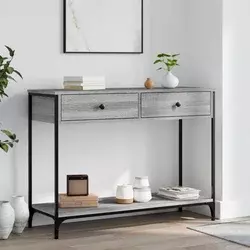 Konzolni stol siva boja hrasta 100x34,5x75 cm konstruirano drvo