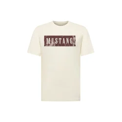 MUSTANG Majica Austin svetlo bež/temno rjava
