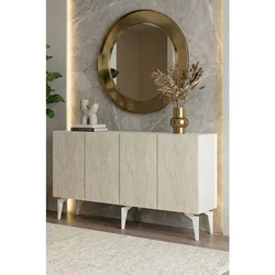 Hanah Home komoda Lipa 150, 125 cm, bela / travertin