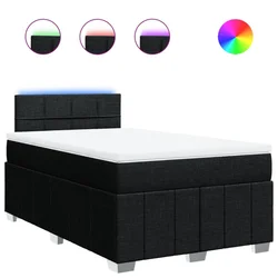 Vidaxl Box spring postelja z vzmetnico črna 120x190 cm blago