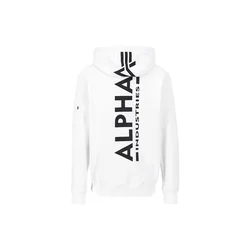 ALPHA INDUSTRIES Majica Backprint črna/bela