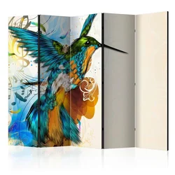 artgeist Paravan Birds Music I, 5-Delni, Dvostranski