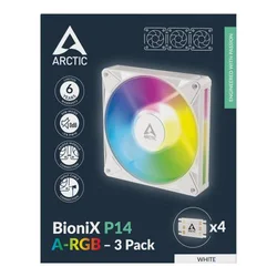 Arctic BioniX P14 A-RGB White 3 Pack - 3x 140mm PWM Ventilator sa ARGB Osvetljenjem – ACFAN00342A