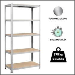 ePRO polica standard 180x90x35/ metal-drvo/ 875kg (5x175kg)