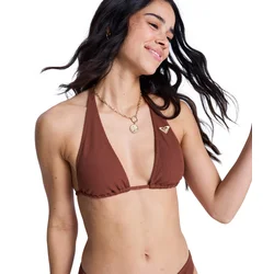Roxy SUNSHINE TIKI TRI ELONGAT, kopalke ž.top bikini, rjava ERJX305636