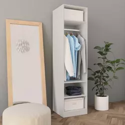 shumee Garderobna omara bela 50x50x200 cm iverna plošča