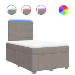 Vidaxl Box spring postelja z vzmetnico taupe 120x190 cm blago