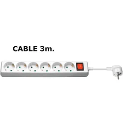 MicroConnect 6-polna Schuko vtičnica 3M bela
