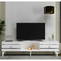 HANAH HOME TV polica Pelin White Silver