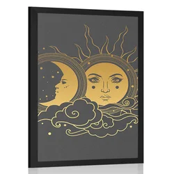 Plakat harmonija sonca in lune - 20x30 white