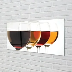 tulup.si Slika na steklu Kozarca vina 100x50 cm 4 obešalnika