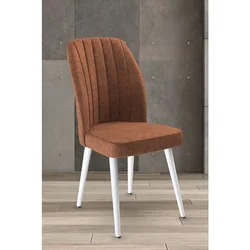 Hanah Home set trpezarijskih stolica Platinum 2 kom, terakota tkanina Jerry, bele metalne noge