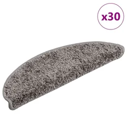 Prostirke za stepenice 30 kom 56x17x3 cm sive poluokrugle
