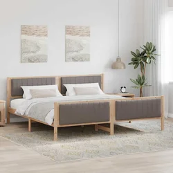 Okvir kreveta Smeđa i taupe 200 x 200 cm Masivna borovina
