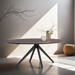 Homestyle4U Jedilna miza, ovalna, 200x95x76 cm, rjava
