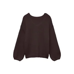 VERO MODA Pulover VMMAYBE temno rjava