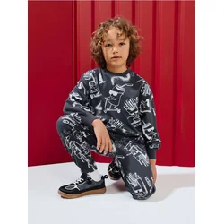 Sinsay - Trenerka set: duks i pantalone sa motivom fast food - tamno siva