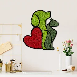 Wallity Zidna dekoracija Moss - Dog & Cat Lover, 48 x 43 cm, Crvena