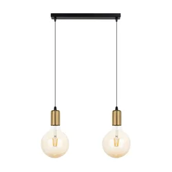 Luster na sajli MIROS 2xE27/60W/230V crna/zlatna