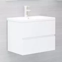 Ormarić za umivaonik visoki sjaj bijeli 60x38 5x45 cm iverica