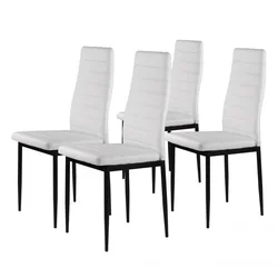 Trepezarijske stolice Tami, Set 4 kom, Eko koža, Bele