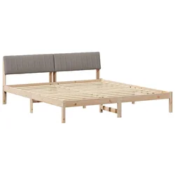 Vidaxl Kovinska posteljna konstrukcija Rjava in taupe 180 x 200 cm