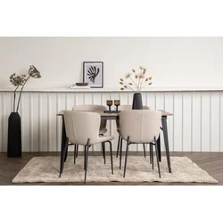 Venture Design Jedilna miza in stol komplet Tempe in Modesto miza 75x140x80 cm rjava
