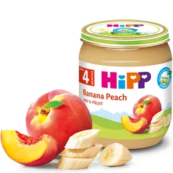 HIPP Kašica za bebe Banana i breskva 4M+, 125g