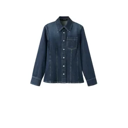 MANGO Bluza LETIZIA temno modra