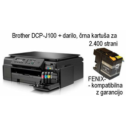 BROTHER DCP-J100 (DCPJ100YJ1) + darilo (kartuša črna za 2.400 strani - nadomestna Fenix) (Brother DCPJ100+LC52)