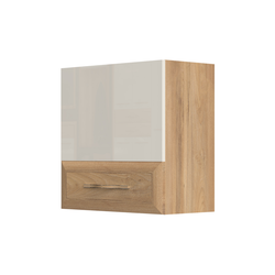 JELA VISEĆA KOMODA VK55-1K/GL - kolekcija Gala - Pacifik orah/Bež Lak - 55x56x30 cm