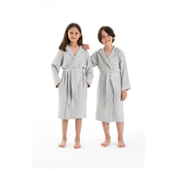 Lessentiel Maison Dečiji bademantil Muslin, Sivi
