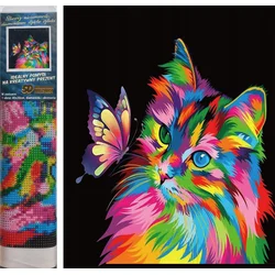 Norimpex - Puzzle Diamantna slika Farebná mačka 30x40cm - 1 - 39 kosov