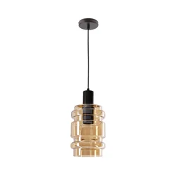 Luster na sajli RADON 1xE27/40W/230V zadimljeno bež