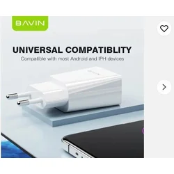 Bavin punjaÄ? 2.4A USB-A + kabl type-C bela