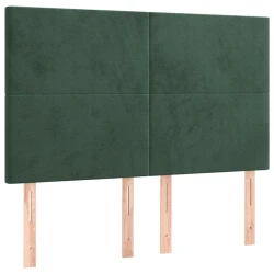Vidaxl Posteljno vzglavje 4 kosa temno zelen 72x5x78/88 cm žamet
