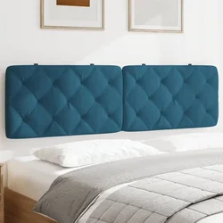 Vidaxl Blazina za vzglavje modra 180 cm žamet