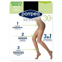 Pompea Massage & Repose 30 Den čarape - Crna, veličina XL