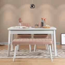 Hanah home Set trpezarijski sto, 2 trpezarijske stolice i klupa Costa Belo-Bež