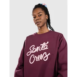 Santa Cruz Ribbon Script Front Crew Sweater dark cherry