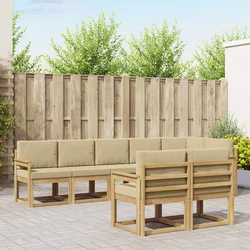 Set vanjskih sofa 8 kom. Bijela i bež Poliester