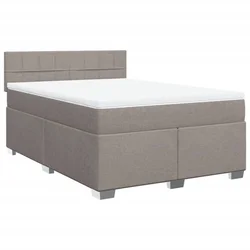 Vidaxl Box spring postelja z vzmetnico taupe 140x190 cm blago