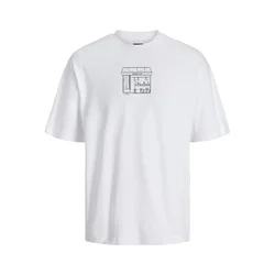 JACK & JONES Majica Doodle črna / bela
