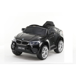 Automobil na akumulator model 229 BMW X6 crni sa kožnim sedištem i Eva gumama crni