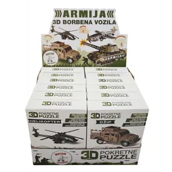 Beauty of serbia puzzle 3d puzzle armija borbena vozila - (asst. helikopter, tenk, dzip i avion) ( 1008 )