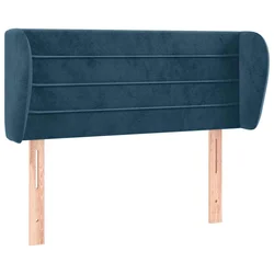 Vidaxl Vzglavje z ušesi temno modro 103x23x78/88 cm žamet