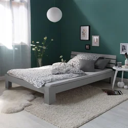 Homestyle4U Posteljni okvir, 140x200 cm, siva