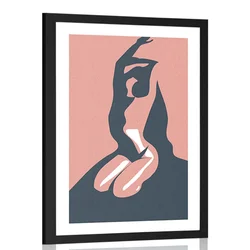 Plakat s paspartujem nežnost ženskega telesa - 20x30 white