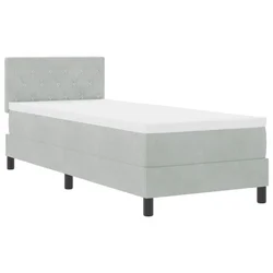 Vidaxl LED Box Spring Postelja z LED Svetlo siva 80 x 200 cm Žamet